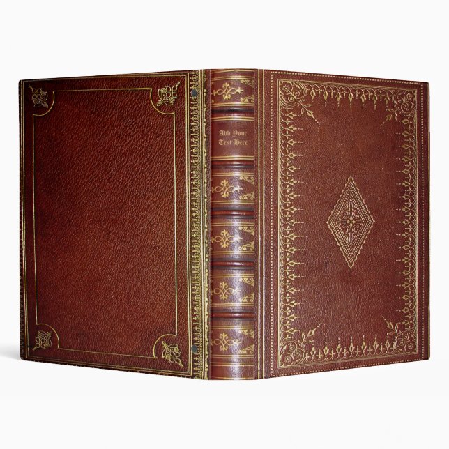 Personalized Old Book 3-Ring Binder (Background)