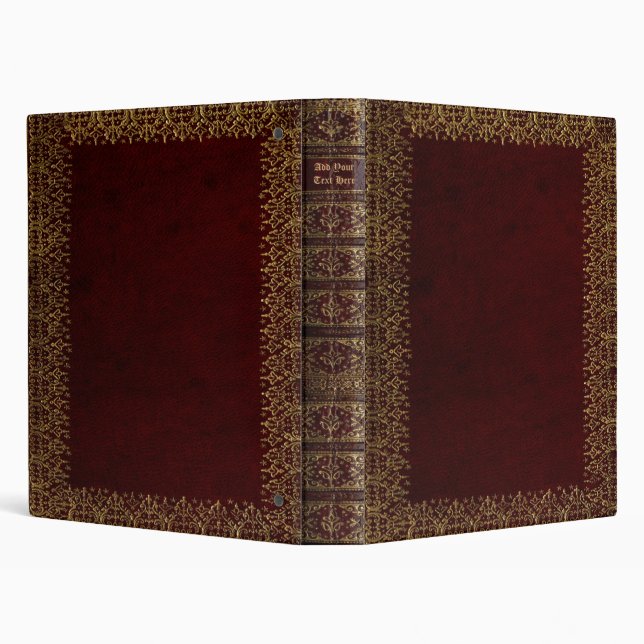 Personalized Old Book 3-Ring Binder (Background)