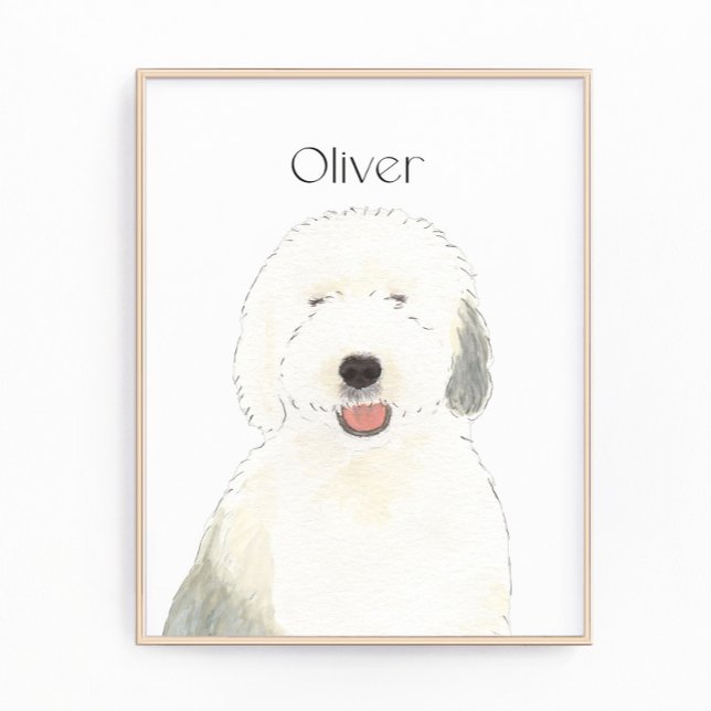 Personalized Old English Sheepdog Art Photo Print (Creator Uploaded)