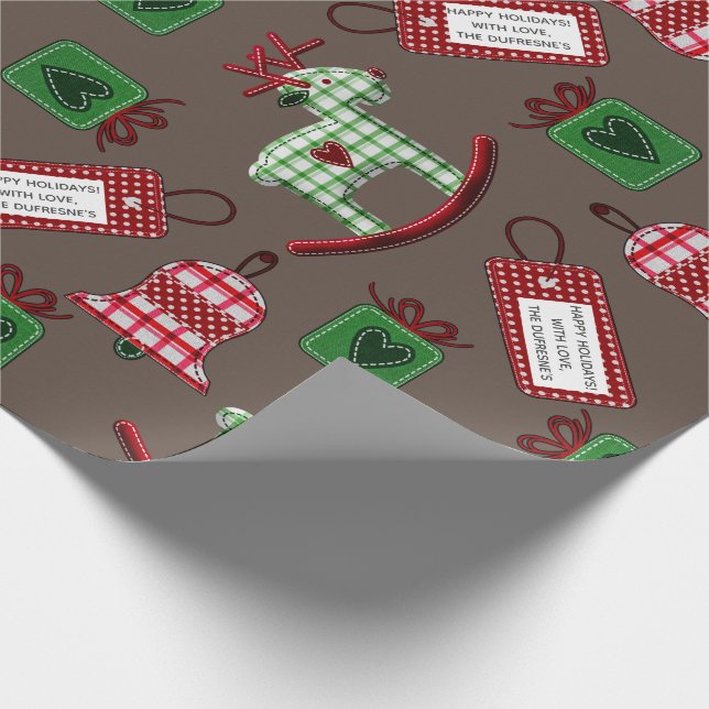 Personalized Old Fashioned Ornaments Wrapping Paper (Corner)