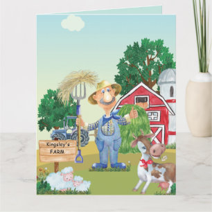 Personalized Old MacDonald's Birthday  Card