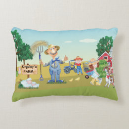 Personalized Old MacDonald's Farm Accent Pillow