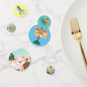 Personalized Old MacDonald's Farm Blue Tractor Confetti