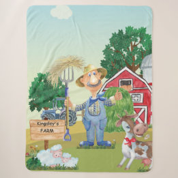 Personalized Old MacDonald's Farm Sherpa Blanket