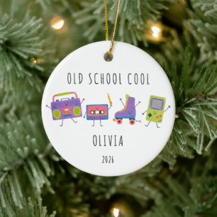 Personalized Old School Cool Retro Ornament