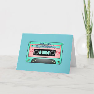 Personalized Old School Mix Tape Birthday Card