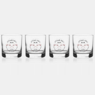 Personalized Old West Saloon Crossed Six Shooters Whiskey Glass