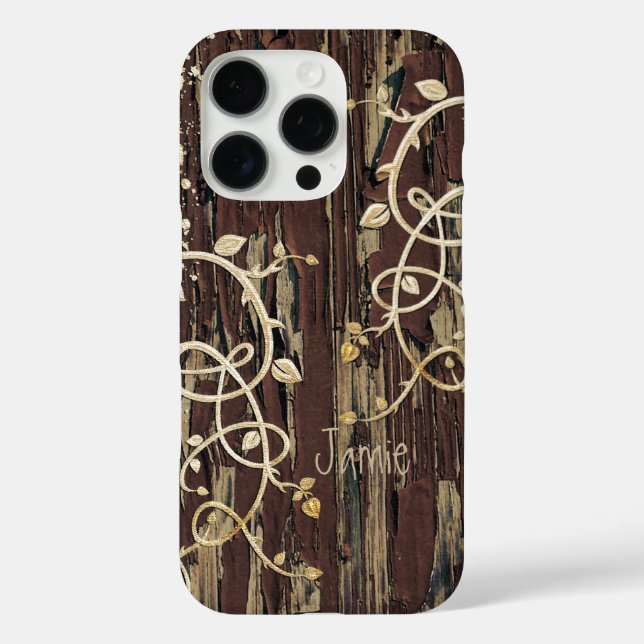 Personalized Old Wood Country Chic  Case-Mate iPhone Case (Back)