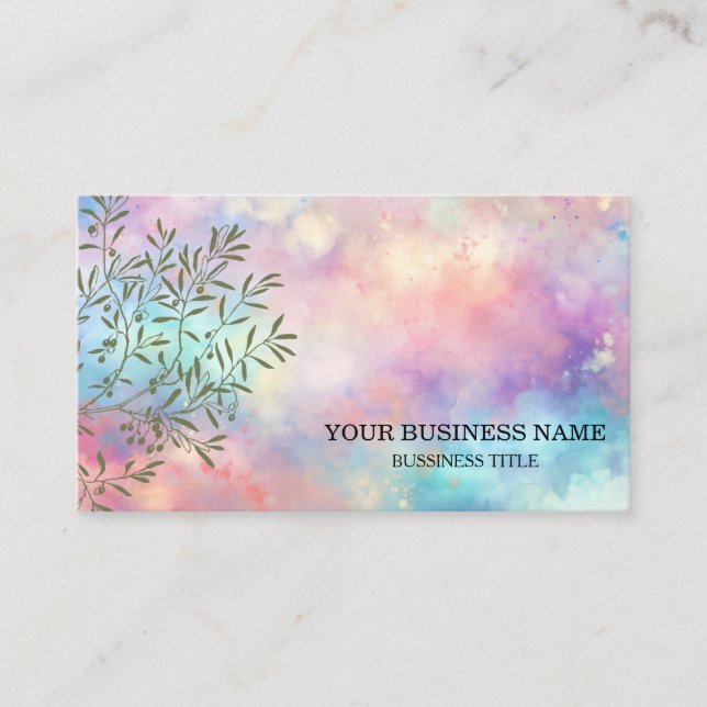 Personalized Olive Branch Catering Chef Business Card (Front)