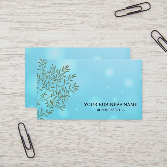 Personalized Olive Branch Catering Chef Business Card (Front/Back In Situ)