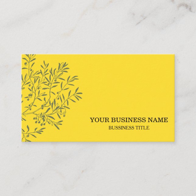 Personalized Olive Branch Catering Chef Business Card (Front)