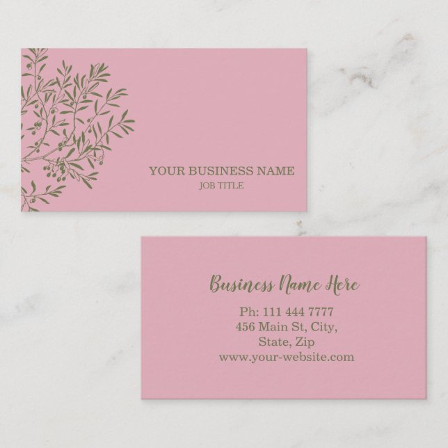 Personalized Olive Branch Catering Chef Business Card (Front/Back)