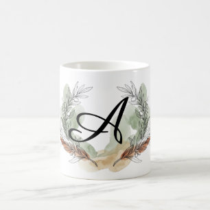 Personalized Olive Branch Monogram Mug   Botanical