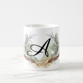 Personalized Olive Branch Monogram Mug | Botanical
