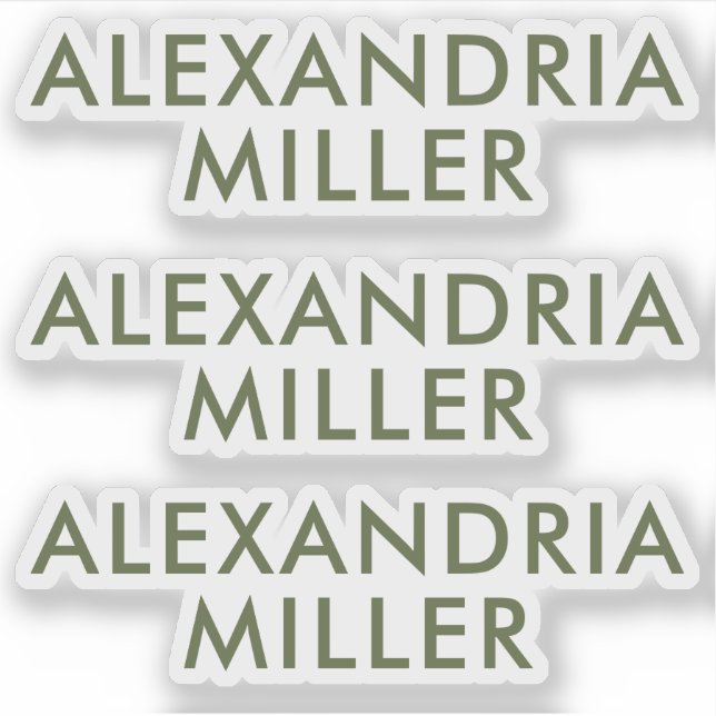 Personalized Olive Green Monogram Laptop Stickers (Front)