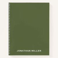 Personalized Olive Green White Classic Typography