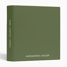 Personalized Olive Monogram Binder
