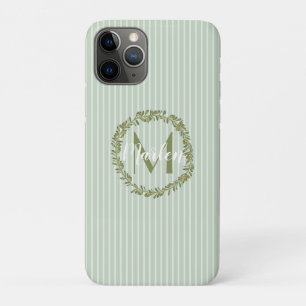 Personalized Olive Wreath Monogram  iPhone 11 Pro Case