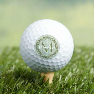 Personalized Olive Wreath Monogram Golf Balls