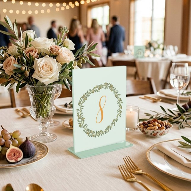 Personalized Olive Wreath Pedestal Table Sign (Creator Uploaded)