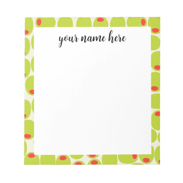 Personalized Olives Notepad (Front)