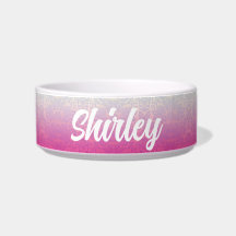 Personalized Ombre Damask Pet Name Bowl