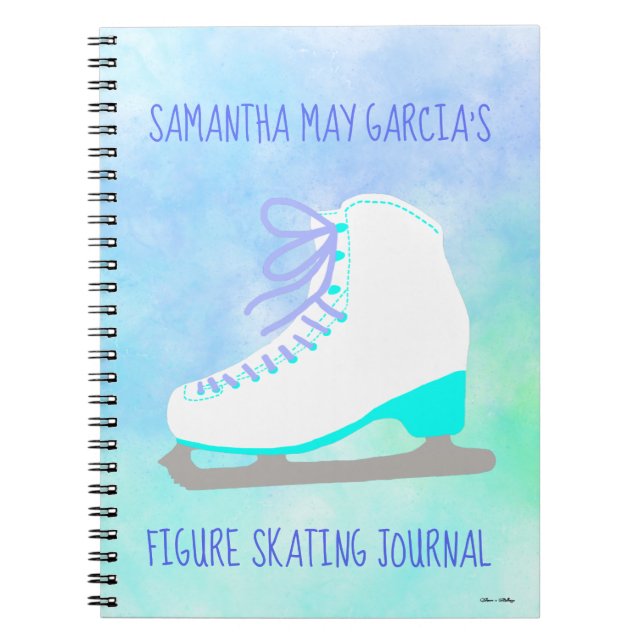 Personalized Ombre Figure Skating Practice Journal (Front)
