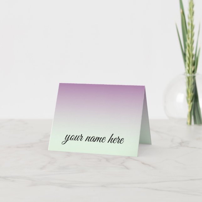 Personalized Ombre Folded Notecards (Front)