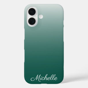 Personalized ombre gradient green iPhone 16 case