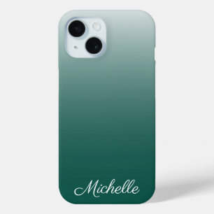 Personalized ombre gradient green iPhone 15 case