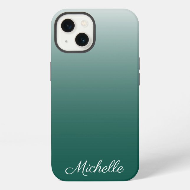 Personalized ombre gradient green Case-Mate iPhone Case (Back)