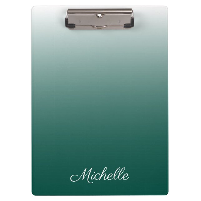 Personalized ombre gradient green clipboard (Front)