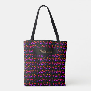 Personalized Ombre Music Tote Bag (Dark)