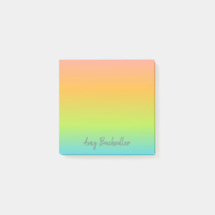 Personalized Ombre Pastel Rainbow Post-it Notes