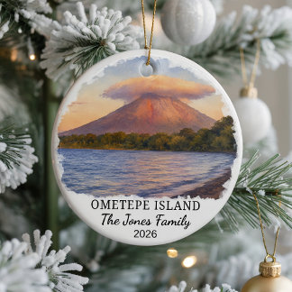 Personalized Ometepe Island Ceramic Ornament, Cust Ornament