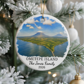 Personalized Ometepe Island Ceramic Ornament, Cust Ornament