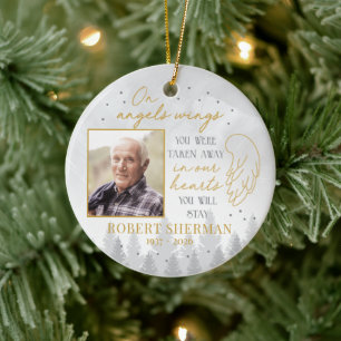Personalized On Angels Wings Photo Ornament