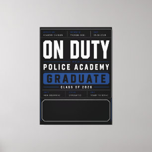 Personalized On Duty Police Graduate 2026 Canvas Print