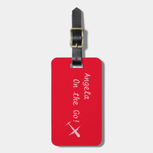 Personalized "On the Go" Airplane, Ferrari Red Luggage Tag