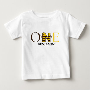 Personalized One Bee 1st Birthday Baby T-Shirt