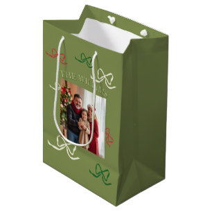 Personalized One Big Family Photo In Pastel Tones Medium Gift Bag