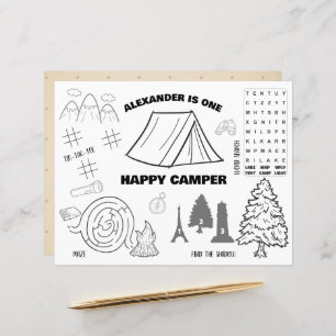 Personalized One Happy Camper Colouring Placemat