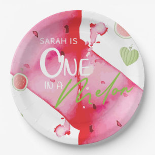 Personalized One In a Melon Cute summer Paper Plate
