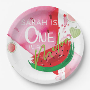 Personalized One In a Melon Cute summer Paper Plate