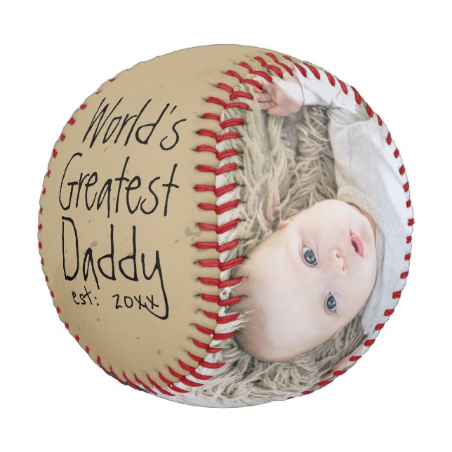 Personalized One Of A Kind Custom Made Fathers Day Baseball (Angled)