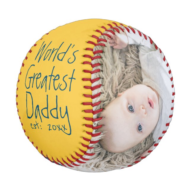 Personalized One Of A Kind Custom Made Fathers Day Baseball (Angled)