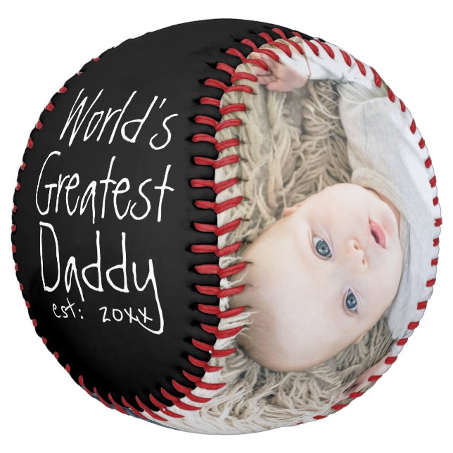 Personalized One Of A Kind Custom Made Fathers Day Softball (Angled)