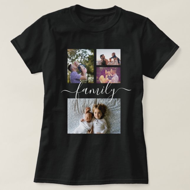 Personalized One Of A Kind Family Photo Collage T-Shirt (Design Front)