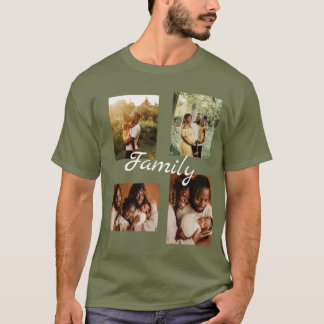Personalized One Of A Kind Family Photo Collage  T-Shirt