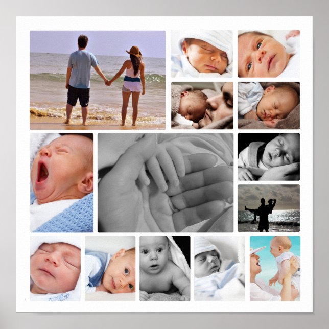 Personalized One Of A Kind  Photo Collage Poster (Front)